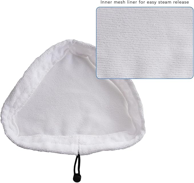 3Pcs Triangular Steam Mop Replacement Pads, Washable Microfiber Cleaning Pads 11.02 x 8.66 Inches