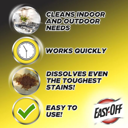 Easy-Off Heavy Duty Degreaser Cleaner Spray, 32 Ounce (Pack of 2+Cloth)
