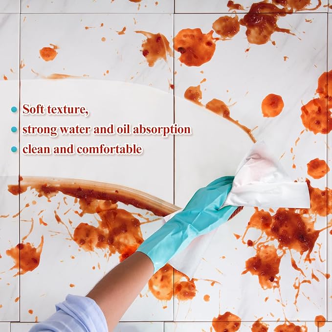 Tranqun 100 Pcs Disposable Microfiber Cleaning Cloth Bulk 12 x 12 Inch Lint Free Cloths Non Abrasive Window Wipes High Absorbent Microfiber Cleaning Rag for Household Kitchen Car Window
