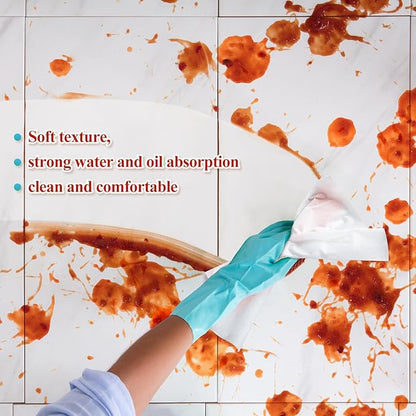 Tranqun 100 Pcs Disposable Microfiber Cleaning Cloth Bulk 12 x 12 Inch Lint Free Cloths Non Abrasive Window Wipes High Absorbent Microfiber Cleaning Rag for Household Kitchen Car Window