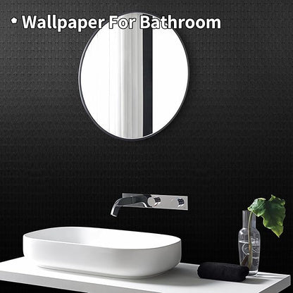 3D Peel and Stick Wallpaper, 15.7" X 394" Black Diamond Pattern Textured Removable Contact Paper for Walls Waterproof DIY Accent Wall Decor Self Adhesive