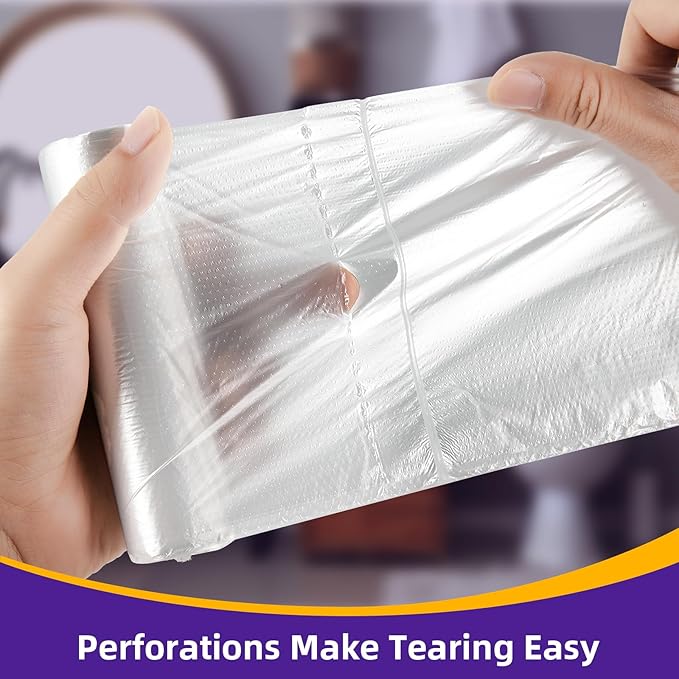 2-Gallon Trash Bag Extra-Small Garbage-Bags - Heihaily Unscented Strong Thick Mini Clear White Bulk 200 Counts Recycling Plastic Liners for Kitchen Office Bathroom Car Can