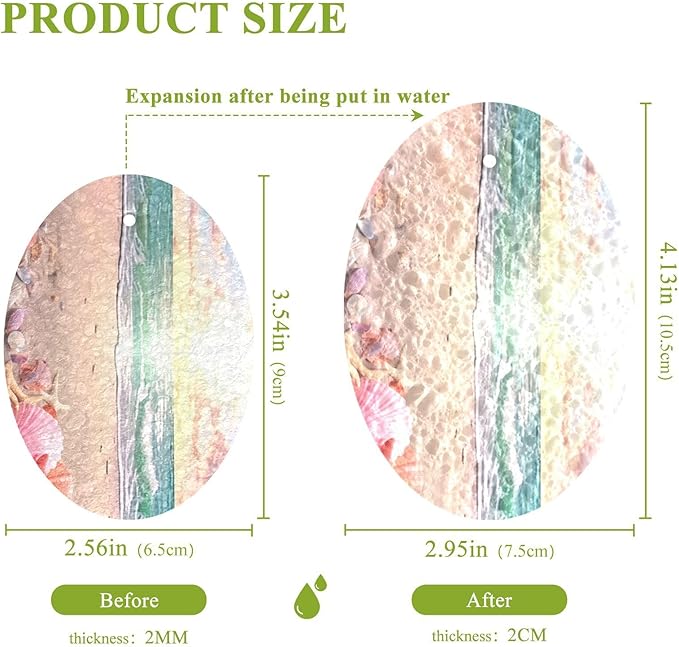 Seaside Beach Kitchen Scrub Sponges, Pop-up Kitchen Cleaning Sponges Reusable Dish Washing Sponges for Bathroom Household Cleaning 3 Pack - Non Scratch Scrubber