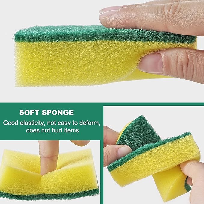 Individually Wrapped Sponges, Kitchen Dishwashing Sponge Bulk, Non Scratch Dishes Scouring Pad Dishcloth, Odor-Free Sponge Wipes for Household Cleaning Dishes Travel Apartments (1000 Pack)