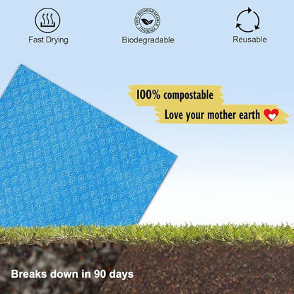 Swedish Dishcloths, Reusable Soft Kitchen Towels, Absorbent Sponge Cleaning Cloths, Washable Quick Drying, 6 Pack, Assorted