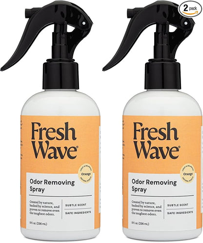 Fresh Wave Orange Scent Odor Removing Spray, 8 fl. oz. | Pack of 2 | Odor Absorber for Home, Furniture, Fabrics & Trash | Safer Odor Relief