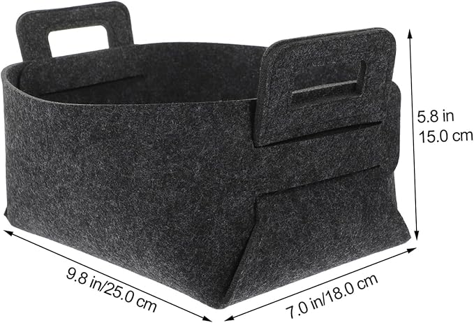 INOOMP Foldable Dirty Clothes Storage Basket Deep Grey Felt Laundry Hamper for Bedroom and Bathroom Large Capacity Organizer for Household Sundries