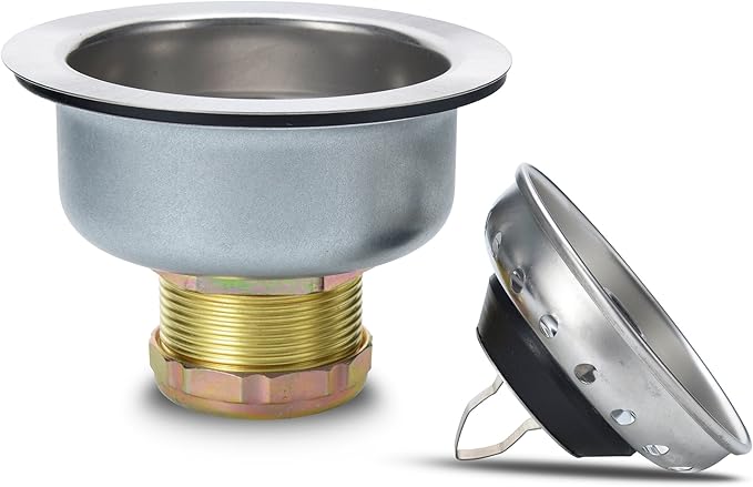 K&J Kitchen Sink Strainer Stopper - Stainless Steel Spring Clip Kitchen Sink Drain Strainer and Stopper (Sink Drain Assembly)