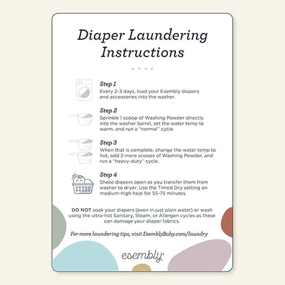Esembly Laundry Washing Powder – HE Mineral Based Detergent for All Household Laundry and Cloth Diapers – Patented, Fragrance-Free, EWG Verified, Earth-Friendly, (6lb Refill Bag No Scoop)