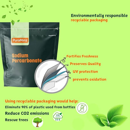 Sodium Percarbonate, 99.9% Pure Oxygen Bleach Powder, Stain Remover, Whitener, Non-Chlorine Detergent Booster, Fragrance Free Dishwasher Cleaner and Deodorizer, 5 lbs (80 oz), Pack of 1
