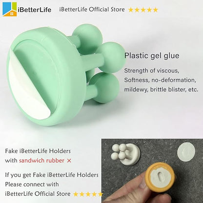 iBetterLife Self-adhesive Silicone Hook Holders - 6Pcs Mounted to Wall for Clipping Hanging Toothbrush Razor Towel Key Plug Cable, Utility Holders for Kitchen Bathroom Home Office Dorm Room Essentials
