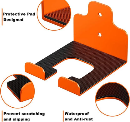 JNIHEEP Garage Organizer Trimmer Rack, Garden Power Tool Hanger Weed Whackers Holder Wall Mounted for Grass Trimmer, Hedge Trimmer, Garage Trimmer, Garden Tools,3 Pack(Orange)