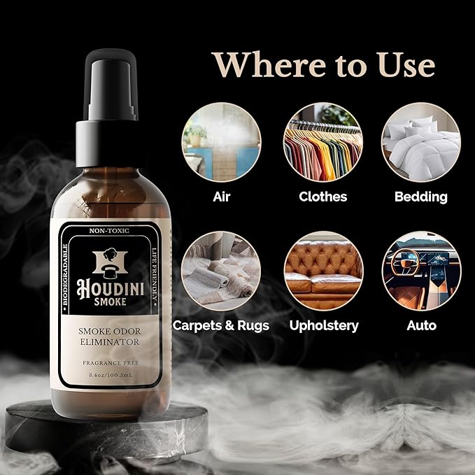 Smoke Odor Eliminator for Home and Car – Powerful Odor Neutralizer, Room Freshener, Car Odor Remover, Odor Absorber for Smoke, Long-Lasting Room Odor Control and Air Freshening Solution