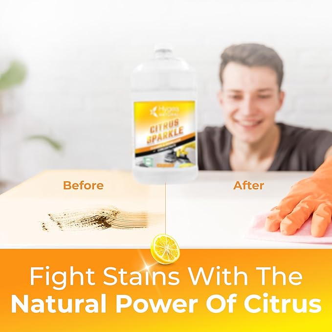 Citrus Sparkle Natural Cleaner and Degreaser Concentrated Gallon 128 oz