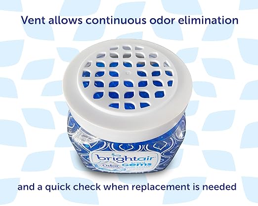 Bright Air Scent Gems, For Small to Medium-Size Spaces, Cool & Clean Scent, 12 oz. Each, Case of 6, Odor Eliminator & Air Freshener, Natural Essential Oils, Lasts Up to 45 Days Each