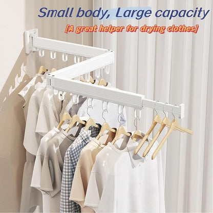 Clothes Drying Racks for Laundry,Wall Mounted Drying Rack Clothing,Foldable Drying Rack,Collapsible Dryer Rack,Clothes Hanger,Laundry Room Hanging Rack,Folding Indoor White