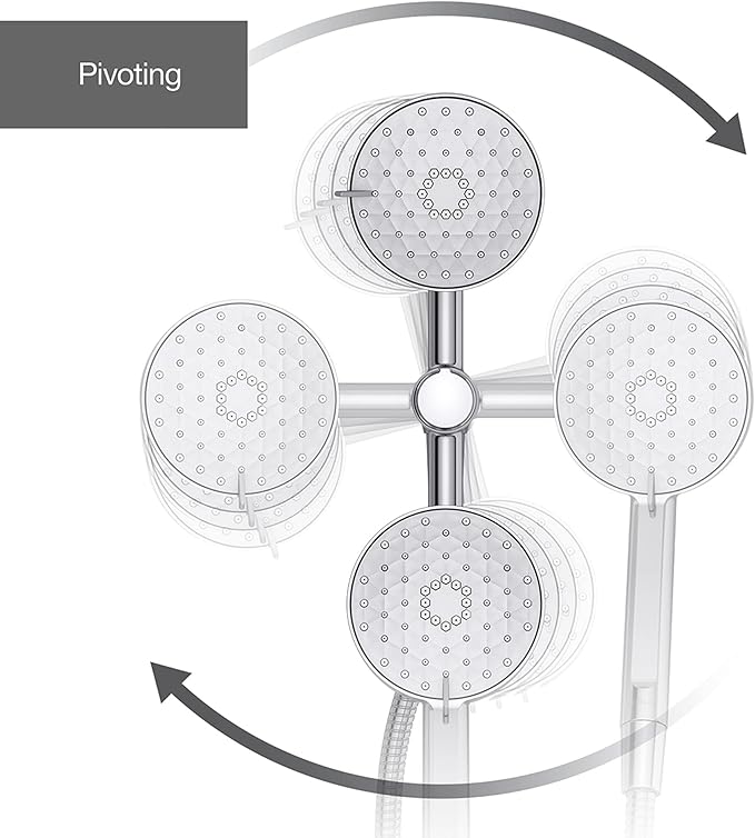 KOHLER 23218-BL Awaken 2-in-1 Multifunction Shower Combo Kit, Rotating Showerhead and Handshower Set, 2.5 GPM, Matte Black