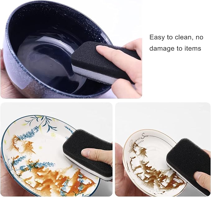 Kitchen Dishwashing Sponge Individually Wrapped Sponges, Bulk Non Scratch Scouring Pad Odor-Free Dish Sponges for Washing Dishes Wipes for Household Cleaning Dishes Travel Apartments (Black- 200 Pack)