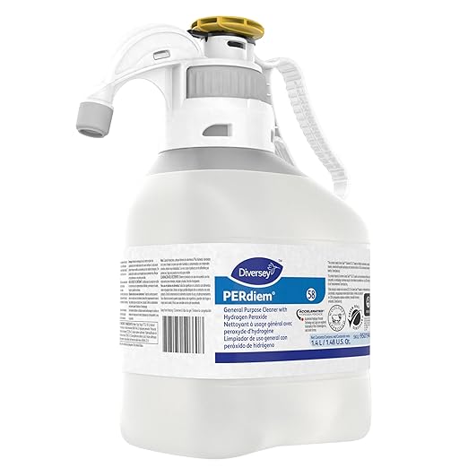 Diversey 95019481 PERdiem General Purpose Cleaner with Hydrogen Peroxide, for Floors, Bathrooms & Hard Surfaces, SmartDose Liquid Concentrate, 1.4-Liter