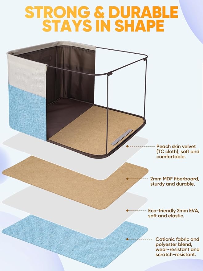 BALEINE 1 Pack Fabric Closet Storage Bins for Shelves, Linen Closet Organizers and Storage, Decorative Baskets for Organizing, Shelf, Clothes, Home, Office (Green, 17''x13''x10.5'')