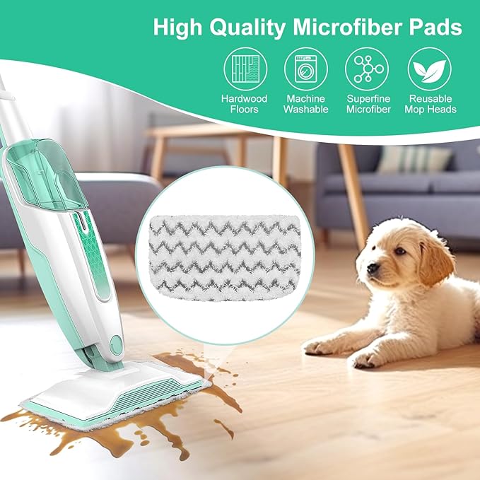 8 Pack Microfiber Steam Mop Replacement Pads for Shark Steam Mop S1000, S1000A, S1000C, S1000WM, S1001C Dirt Grip Steam Mop Pads, Washable & Reusable Microfiber Mop Pads for All Floor Clean