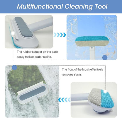 Pet Hair Remover, 4 in 1 Multifunctional Pet Hair Removal Tool for Dog and Cat, Resuable Long Handle Fur Remover with Dual-Sided Cleaning Brush, Washable Fur Brush for Furniture,Couch,Carpet,Clothes