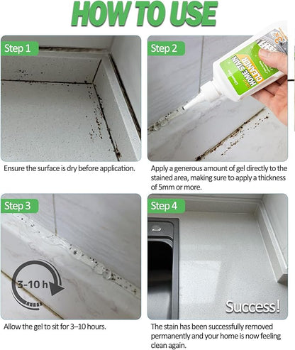 Home Remover Gel, Powerful Washing Machine Gasket Cleaner, Heavy Duty Cleaning Solution for Washing Machine, Refrigerator Strips, Bathroom Grout, Tiles, Sink, Shower - 5 Fl.Oz