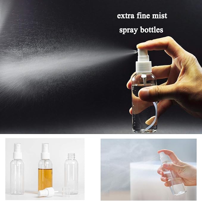 ZEJIA 20 Pack Small Spray Bottle, 2.7oz/80ml Travel Spray Bottle, Empty Fine Mist Spray Bottles, Refillable Mini Spray Bottles with Labels