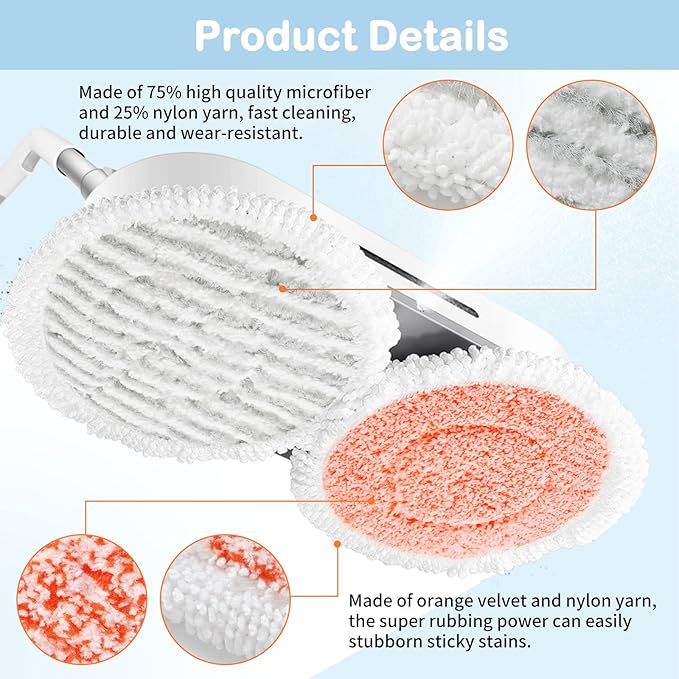 12 Pack Upgraded S7001 Pads Replacement Steam Mop Pads for Shark S7001 S8201 S7000 S8001 S7201 S7000AMZ S7001TGT Series Steam Mop Pads,Steam&Scrub All-in-One Scrubbing Mop Pads,Part Model #:XKITP7000