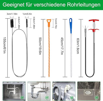 5 Pcs Hair Drain Clog Remover Tool,Hair snake Tool Opener，Flexible Pipe Clog Remover Tool for Toilet, Kitchen Sink, Bathroom Tub, Shower, Sewer