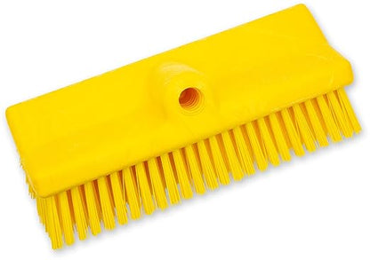 SPARTA 40423EC04 Plastic Floor Scrub Brush, Wall Brush, Equipment Brush With Nonabsorbent Bristles For Industrial Kitchens, Hospitals, Commercial Cleaning, 10 Inches, Yellow, (Pack of 2)