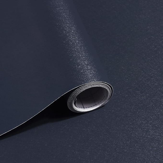 Safiyya 393"x17.7" Dark Blue Peel and Stick Wallpaper Contact Paper Solid Color Self Adhesive Removable Wallpaper Waterproof Contact Paper for Wall Vinyl Roll