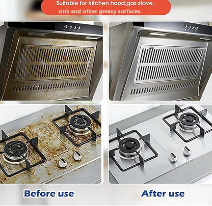 Heavy Duty Kitchen Degreaser Spray, Powerful Grease Oil Cleaner Stain Remover for Ovens, Stovetops, Grills & Cookware (1PCS)