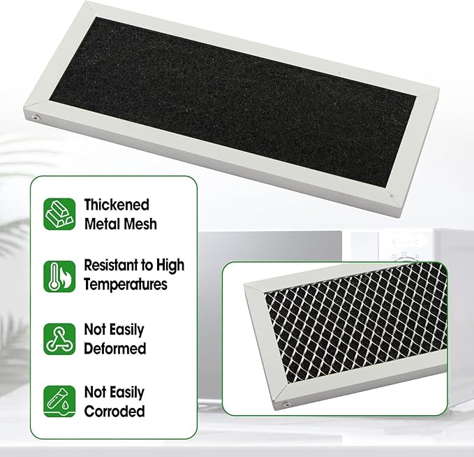 Microwave Oven Charcoal Filter Compatible with Samsung ME19R7041FS ME19R7041FS/AA ME19R7041FT ME19R7041FT/AA ME19R7041FB ME19R7041FB/AA, 2 Pcs Activated Carbon Filter Easy Snap-in Installation