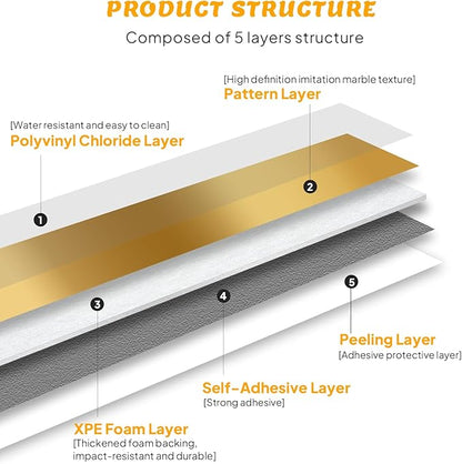 Self-Adhesive Wall Trim with Mirror Finish, 3.93" x 196.8" Peel and Stick PVC+XPE Wallpaper Borders, Waterproof Baseboard Cover for Bathroom, Kitchen, Bedroom, 1 Pc