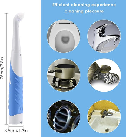 Electric Battery Powered Scrub Brush, Cordless Electric Cleaning Brush, Multi-Purpose Power Scrubber with 5 Brush Heads & 3 Sponge Pads Home, Kitchen, Bathroom, Grout, Tile, Shower, Tub