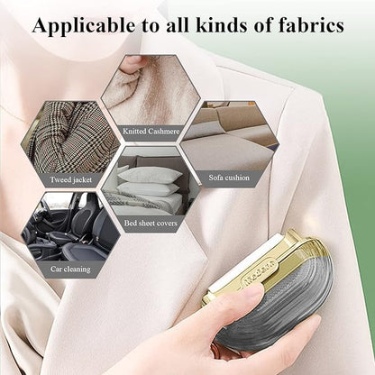 Double-Sided Travel Portable Lint Roller with Hand Strap, Reusable Mini Extra Sticky Dog Cat Pet Hair Remover, Luxury Lint Remover for Clothes Bag Dust Fuzz Fur with 4 Refills, Grey