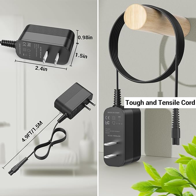 9V Charger for Homitt Electric Spin Scrubber Power Cord for Homitt Scrubber Charger Power Supply for Scrubber Compatible with Homitt HM115C, HM115CW, HM115CD,HM115CG HM204C Power Scrubber AC Adapter