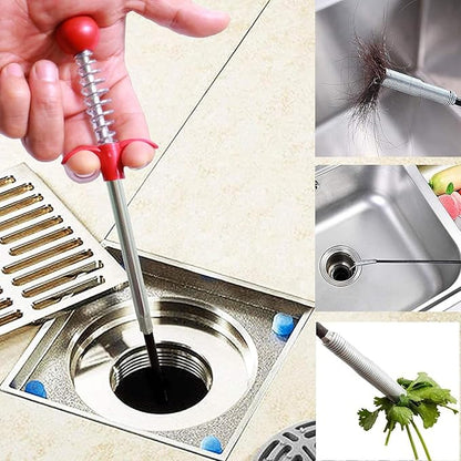 Upgraded Drain Snake, 76 inch Hair Drain Clog Remover Tool ， Sink Snake Drain Clog Remover for Sewer Kitchen Bathroom