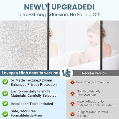 Pure Frosted Glass Window Privacy Film 24 Hour Two Way Privacy, Removable, Static Cling, Ideal for Privacy scenarios Such as Home Office Doors and Windows (23.6 x 157.5 Inch)