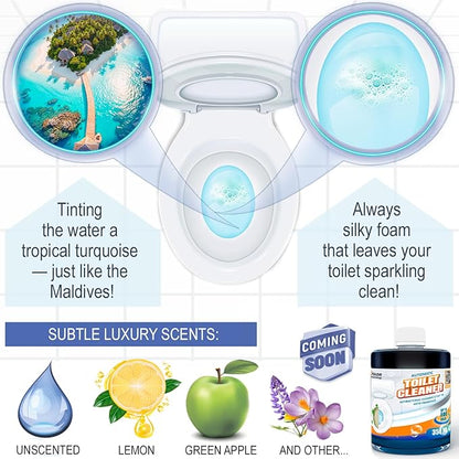 eHouse Automatic Toilet Cleaner with Refill — Flush-Activated Toilet Bowl Cleaner, Household Cleaning Solution - Toilet Cleaners for Hard Water, Removes Rust & Limescale, Fresh Apple Scent.