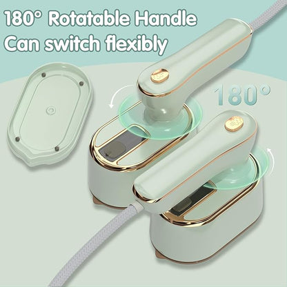 Travel Steamer Iron for Clothes Mini - Portable Ironing Machine Travel Small Size Portable Steamer Travel College Dorm Home Essentials (MintGreen)