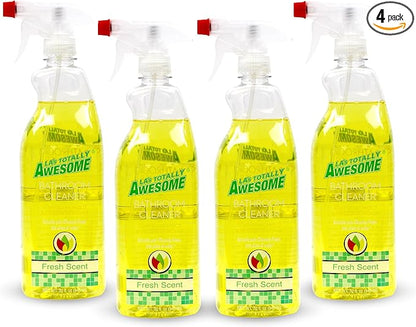 La's Totally Awesome Bathroom Cleaner, Removes Soap Scum & Stubborn Stains, Plant-Derived Formula, 32 Fl Oz (Pack of 4)