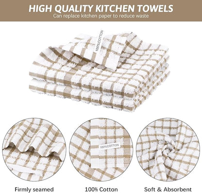 Nialnant 12PCS Dish Cloths,100% Cotton Soft Absorbent Cleaning Rags,Quick Drying Dish Towels for Kitchen,Washing Dishes-Little Yellow-12x12in