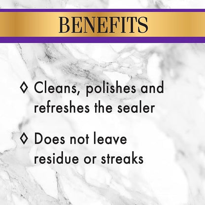Stone Care International Granite Clean, Shine & Protect - Cleans Polishes & Protects Stone, Granite, Quartz, Marble, Limestone and Travertine Slate Surfaces, White, 24 Fl oz