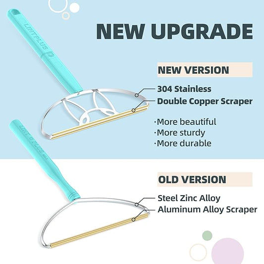 MAX & Pro LINTPLUS Pet Hair Remover Bundle-2-in-1 Adjustable & Fixed Handle Duo, Large + Compact Tools for Carpets, Furniture, Cars, and Tight Spaces