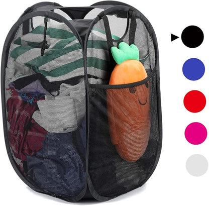 Folding Laundry Basket Square Collapsible Storage Container for Clothes Capacity Black Clothes Hamper for Home College Dorm and Travel