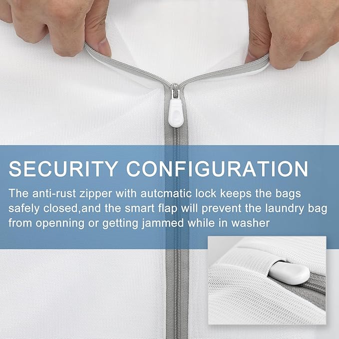 Muchfun 4Pcs Durable Fine Mesh Laundry Bags for Delicates 24 x 24 Inches (4 XX-Large)