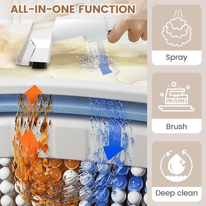 Mini Portable Carpet Cleaner Machine with Dual Size Brushhead, Multi-Purpose and Upholstery Cleaner, Handheld Deep Carpet Cleaning Machine, Spot Cleaner for Couch, Rugs, Car Seats and Pet Stains