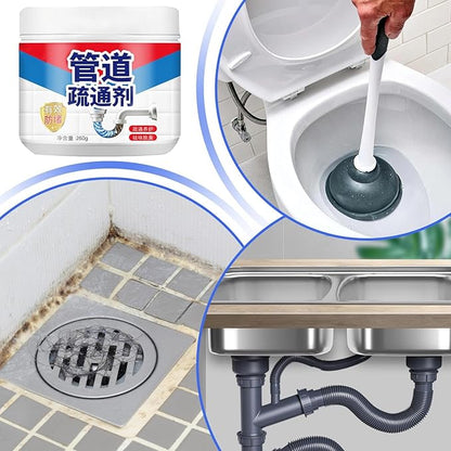 Drain Clog Remover- Sink Drain Clog Powder 260g Hair Cleaner Powder For Home Cleaning Grease And Leftovers Pipe Safe Solution Heavy Duty For Balcony, Kitchen